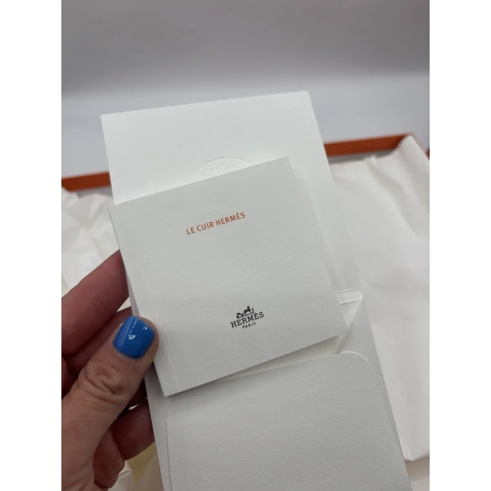 Hermes Empty Orange Box Tissue Pillow Stuffing Leather Booklet 14